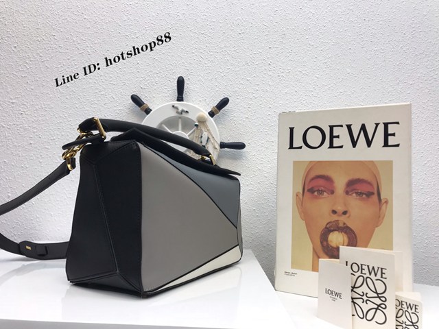 Loewe專櫃羅意威女款Puzzle系列中號拼色純色手提手拎單肩斜挎包 10171 lyw1293